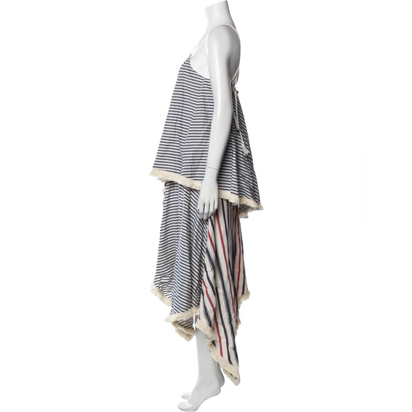 STUNNING‎ VICTORIA TOMAS striped layered dress 100% cotton - Picture 3 of 9